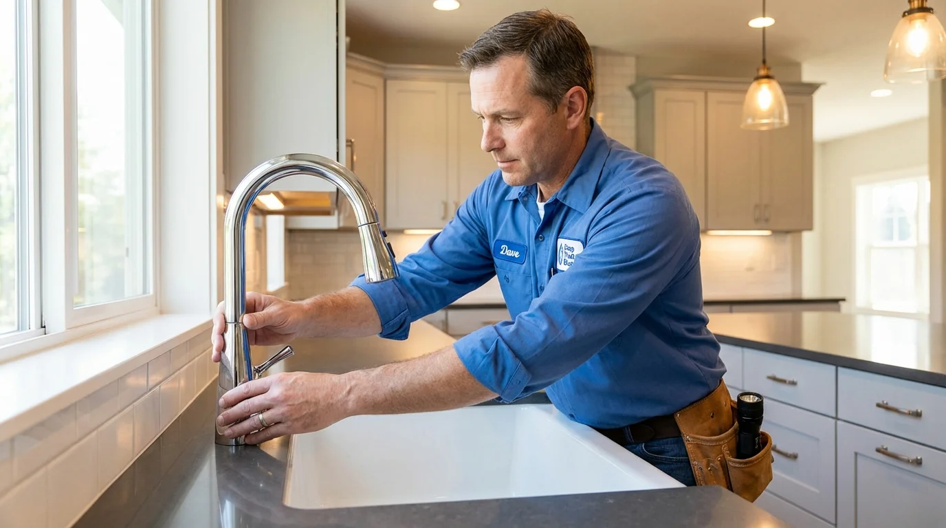 Kitchen faucet installation by Johns Plumbing LLC in Alum Creek